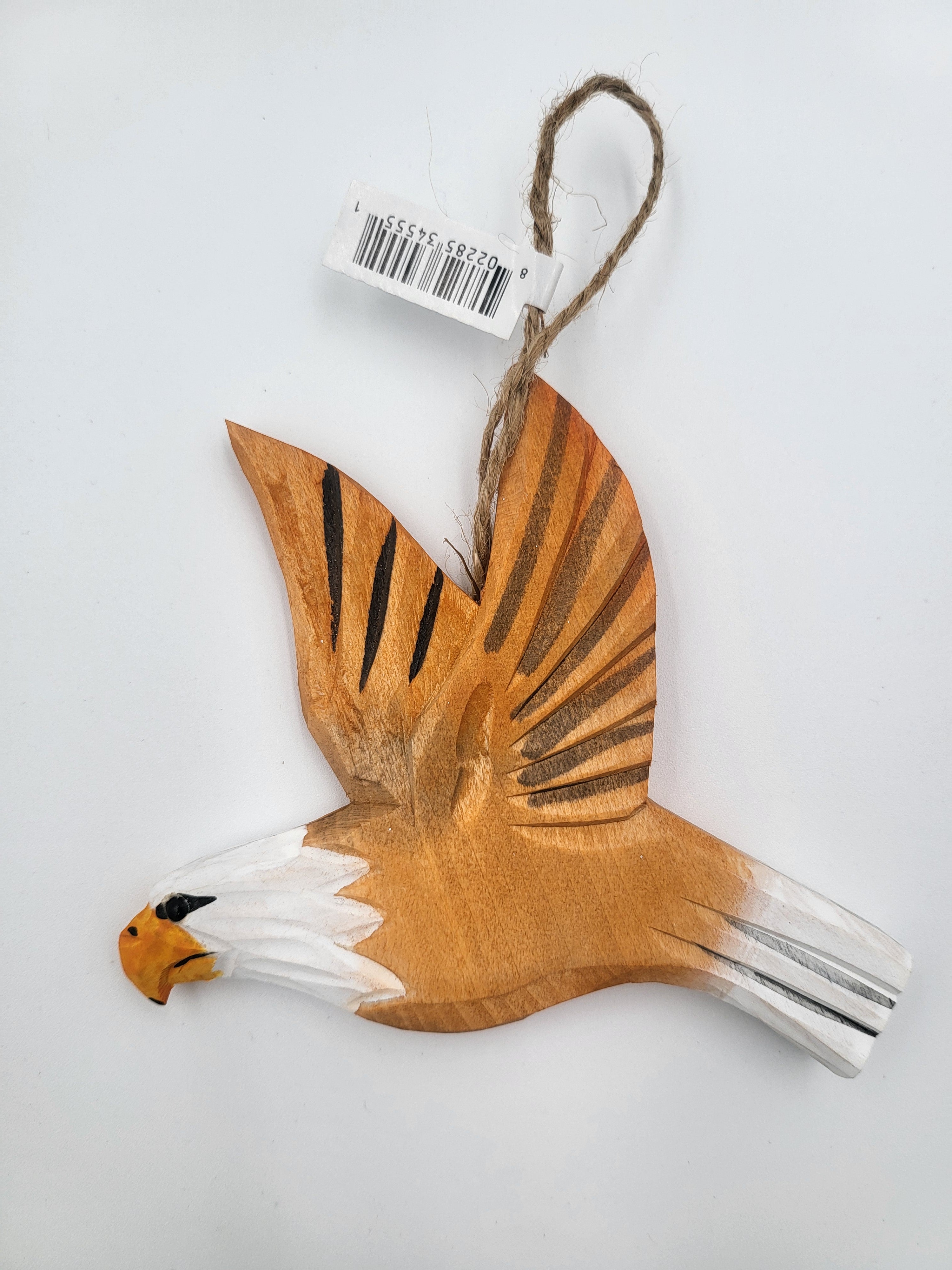 Handcrafted Wooden Bald Eagle Ornament