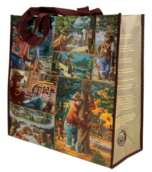 Smokey Bear Eco-Friendly Reusable Tote Bag - Vintage Style Illustrated Shopper