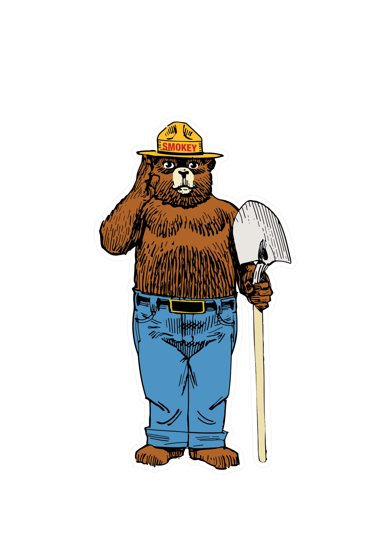 Smokey Bear with Shovel Collectible Sticker