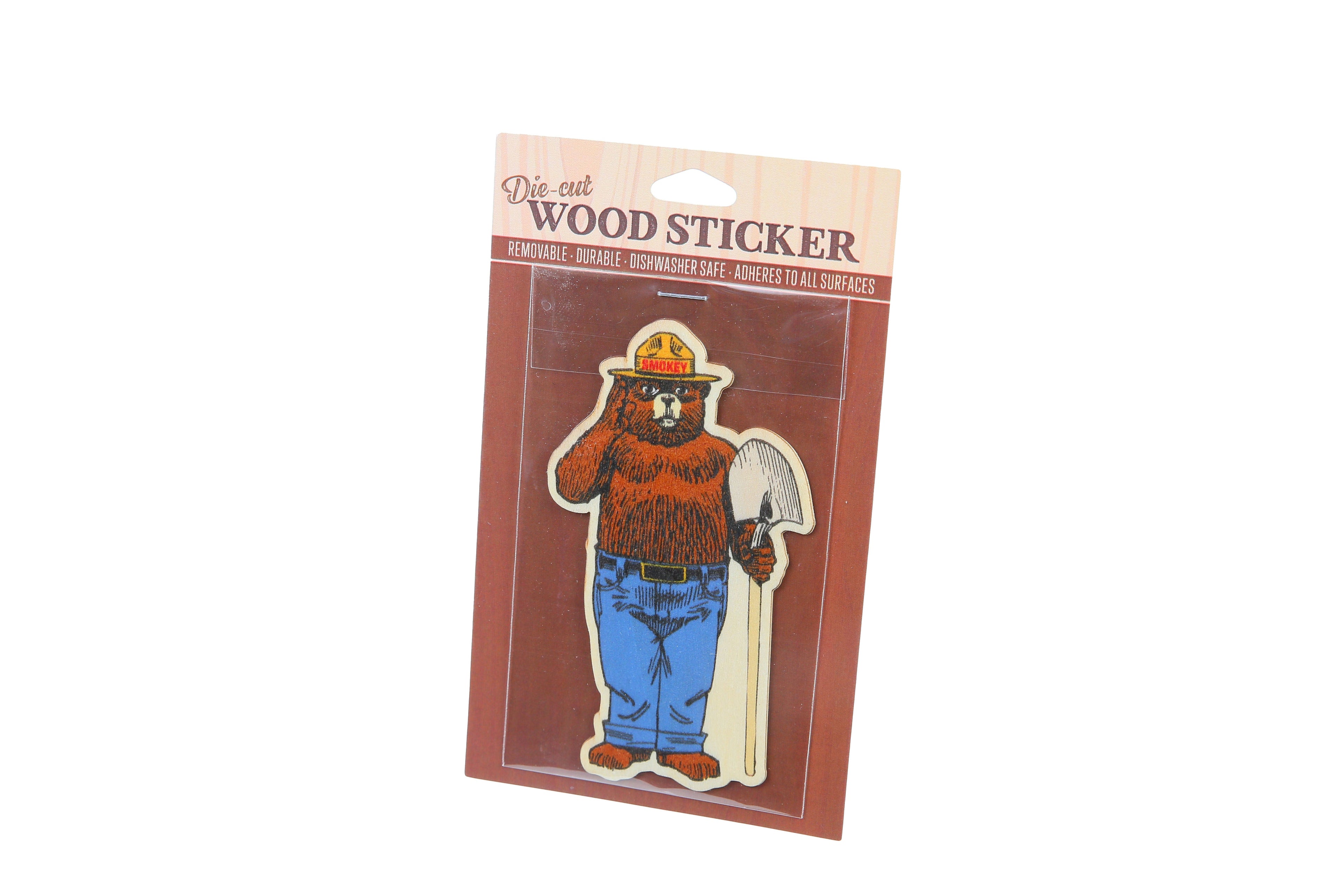 Smokey Bear Die-Cut Wood Sticker - Eco-Friendly Adhesive Decoration